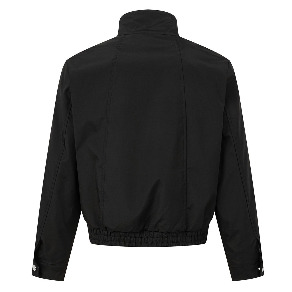 Men's Techwear Zipper Stand Collar Workwear Jacket with Buttoned Placket