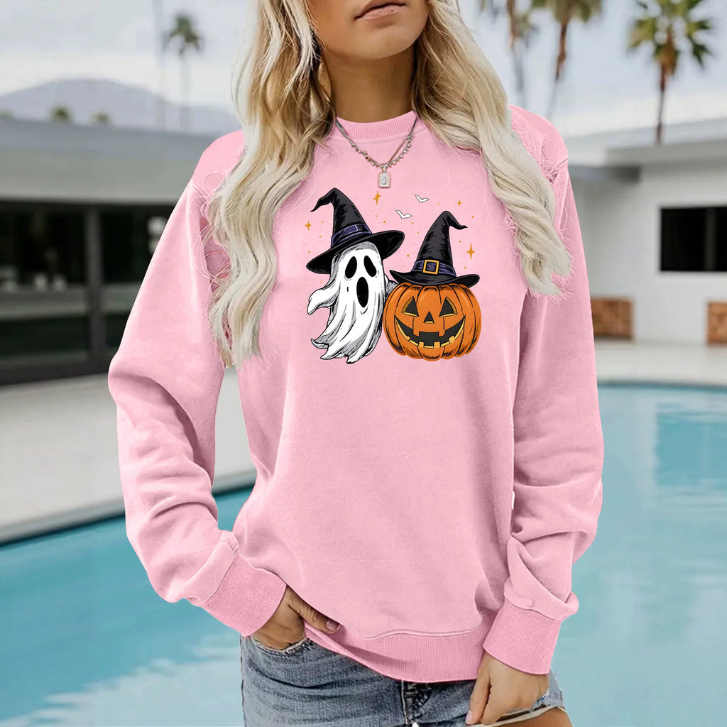 Ghost and Pumpkin Printed Hoodie