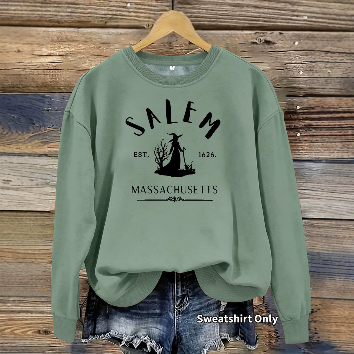 Round neck fleece hoodie