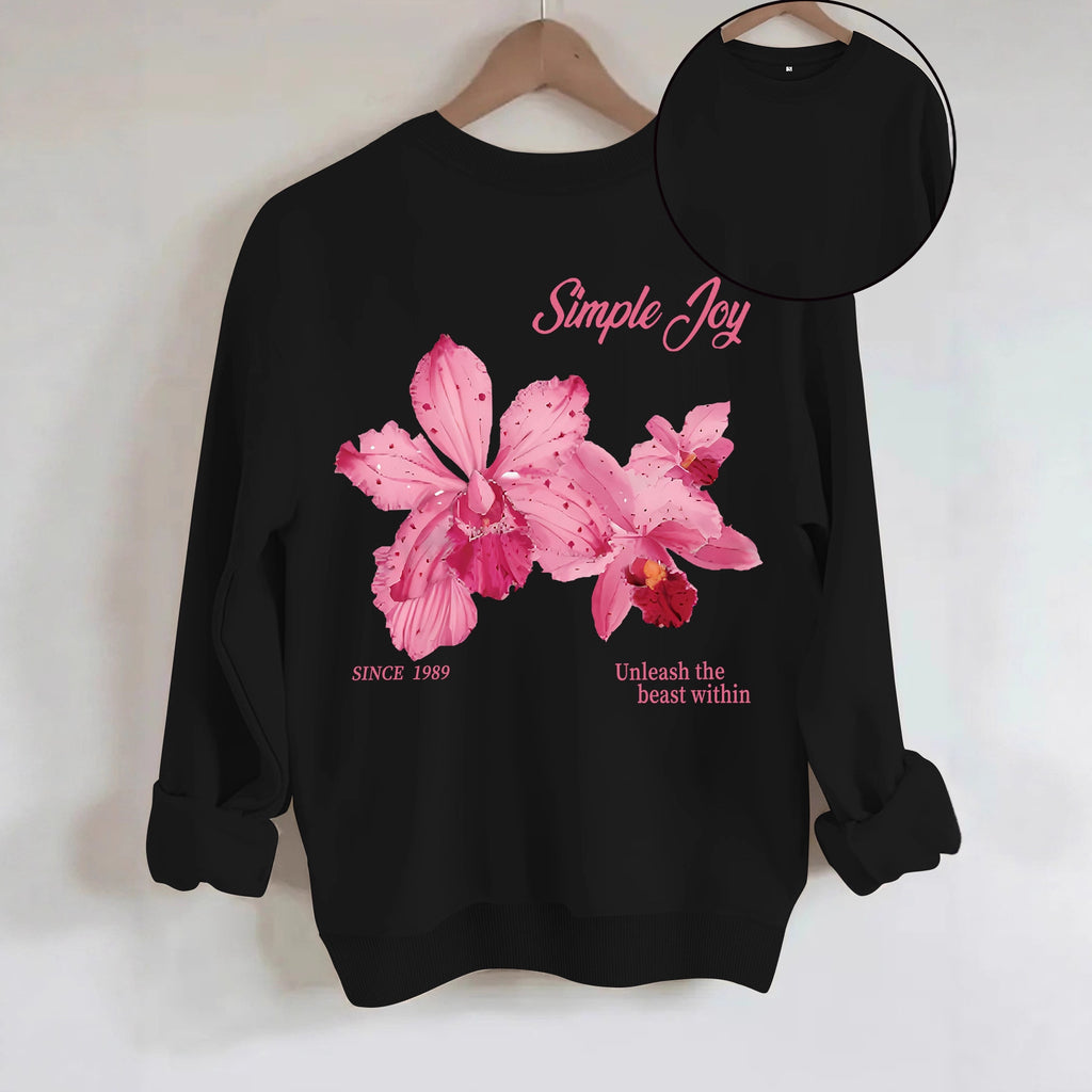 Floral printed long sleeved hoodie