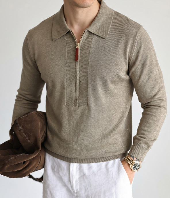 Half zip Polo collar sweater
