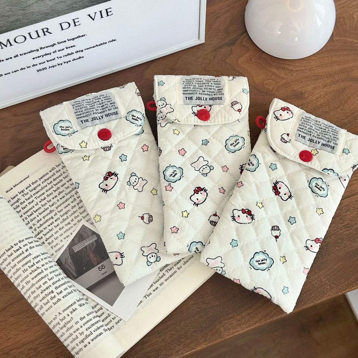 Cartoon Cat Padded Sunglasses Case Portable Crush-Resistant Eyeglass Bag