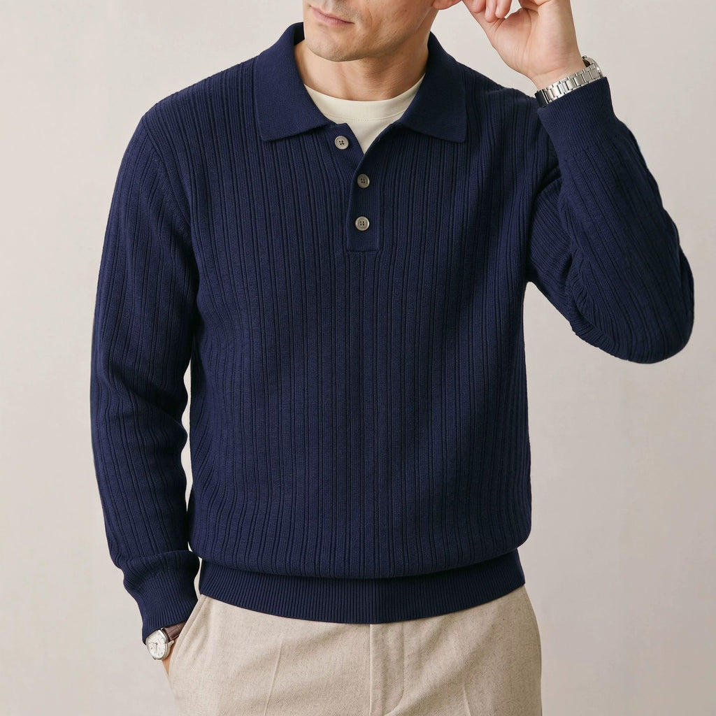 Collar long sleeved sweater