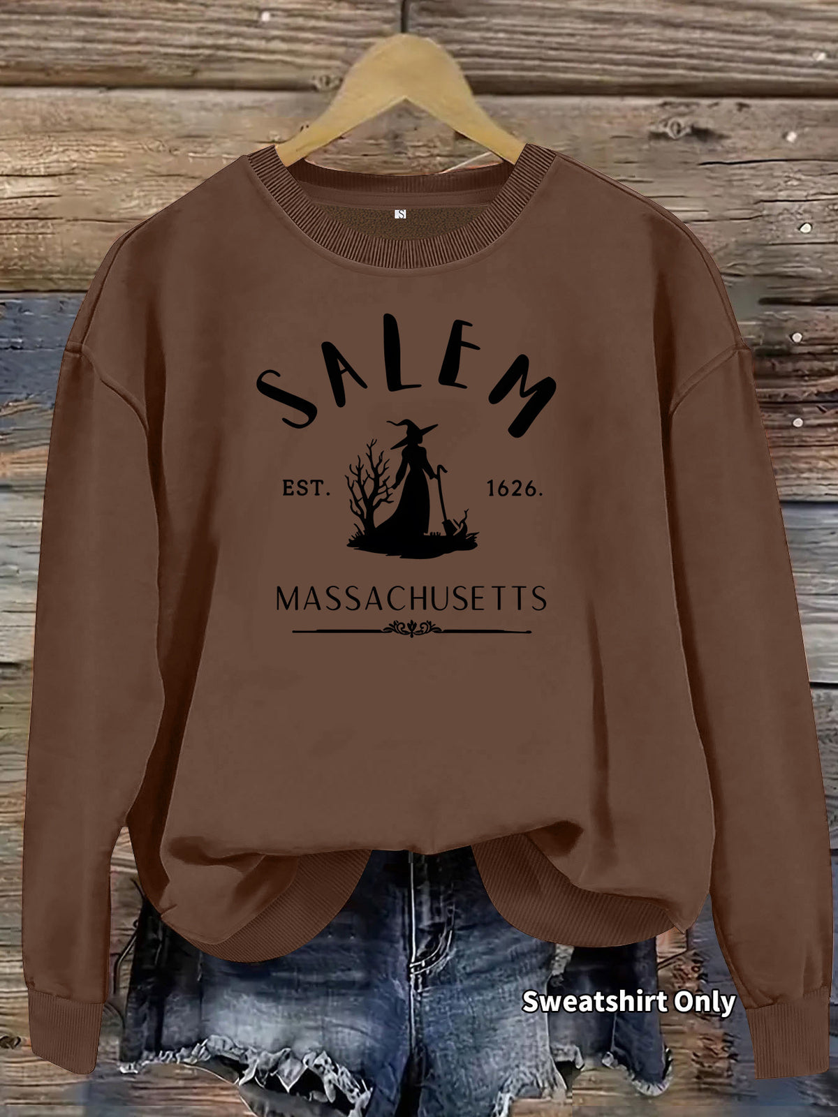 Round neck fleece hoodie