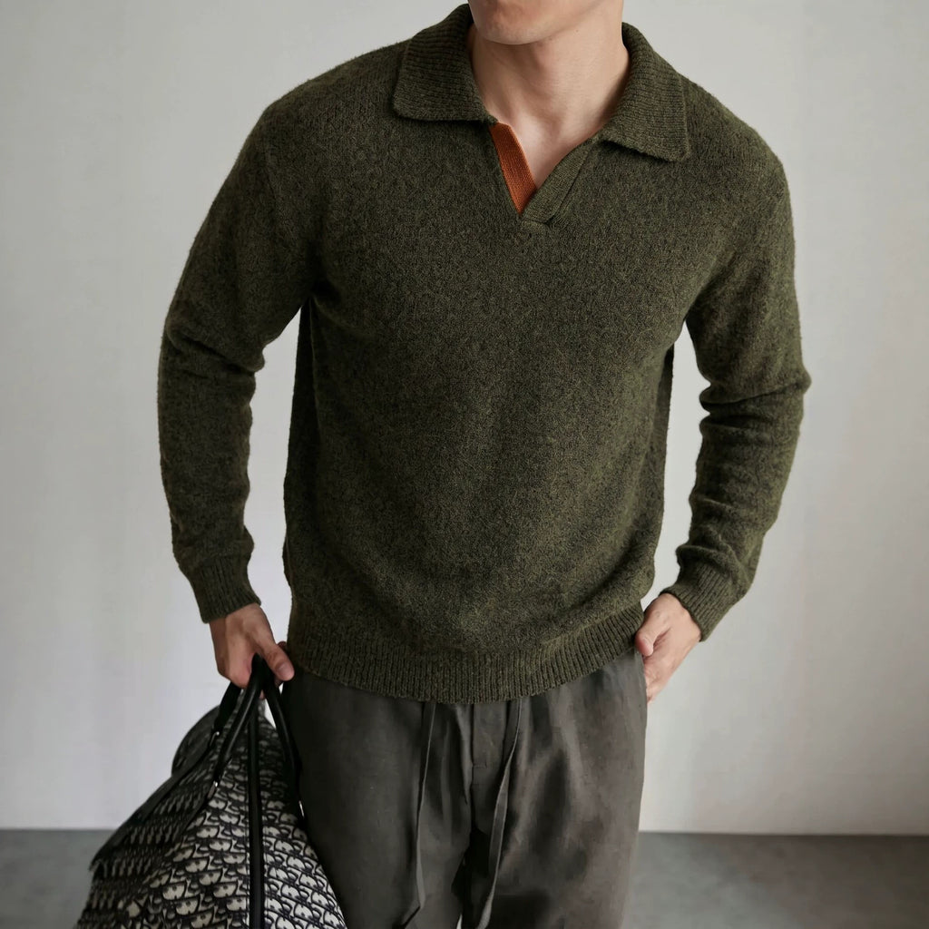 Collar long sleeved loose sweater