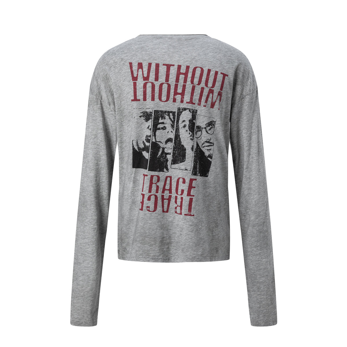 Portrait Graphic Print Long Sleeve Pullover Men's T-Shirt