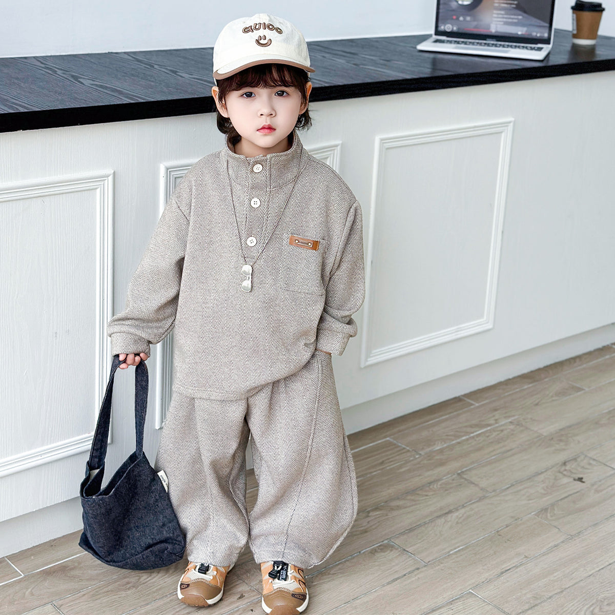 Trendy Long Sleeve Hooded Boys Two-Piece Hoodie Set