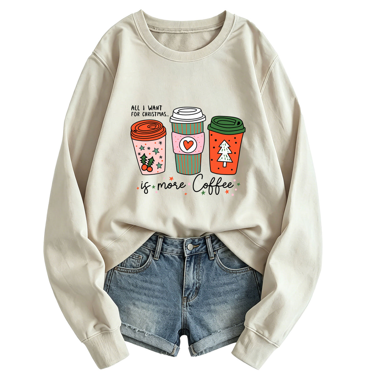 Coffee cup printed hoodie
