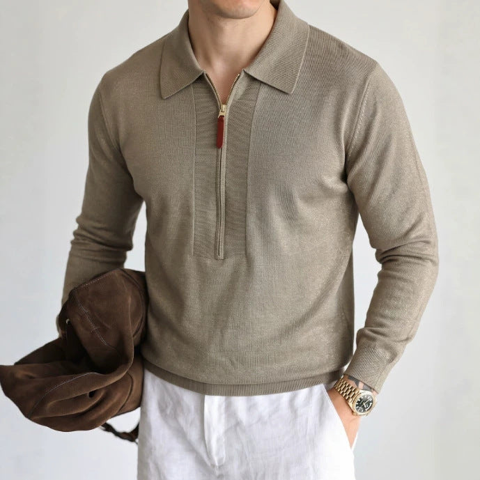 Half zip Polo collar sweater