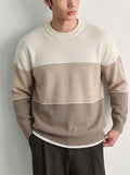 Men's contrasting round neck sweater