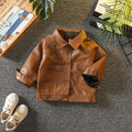 Stylish Boys Faux Leather Jacket Spring Autumn Outerwear