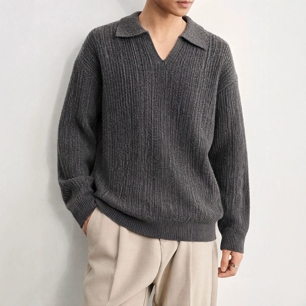 Collar long sleeved woolen man