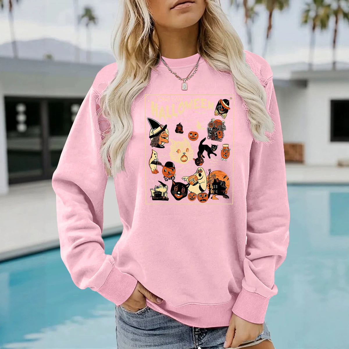 Long sleeved fleece hoodie