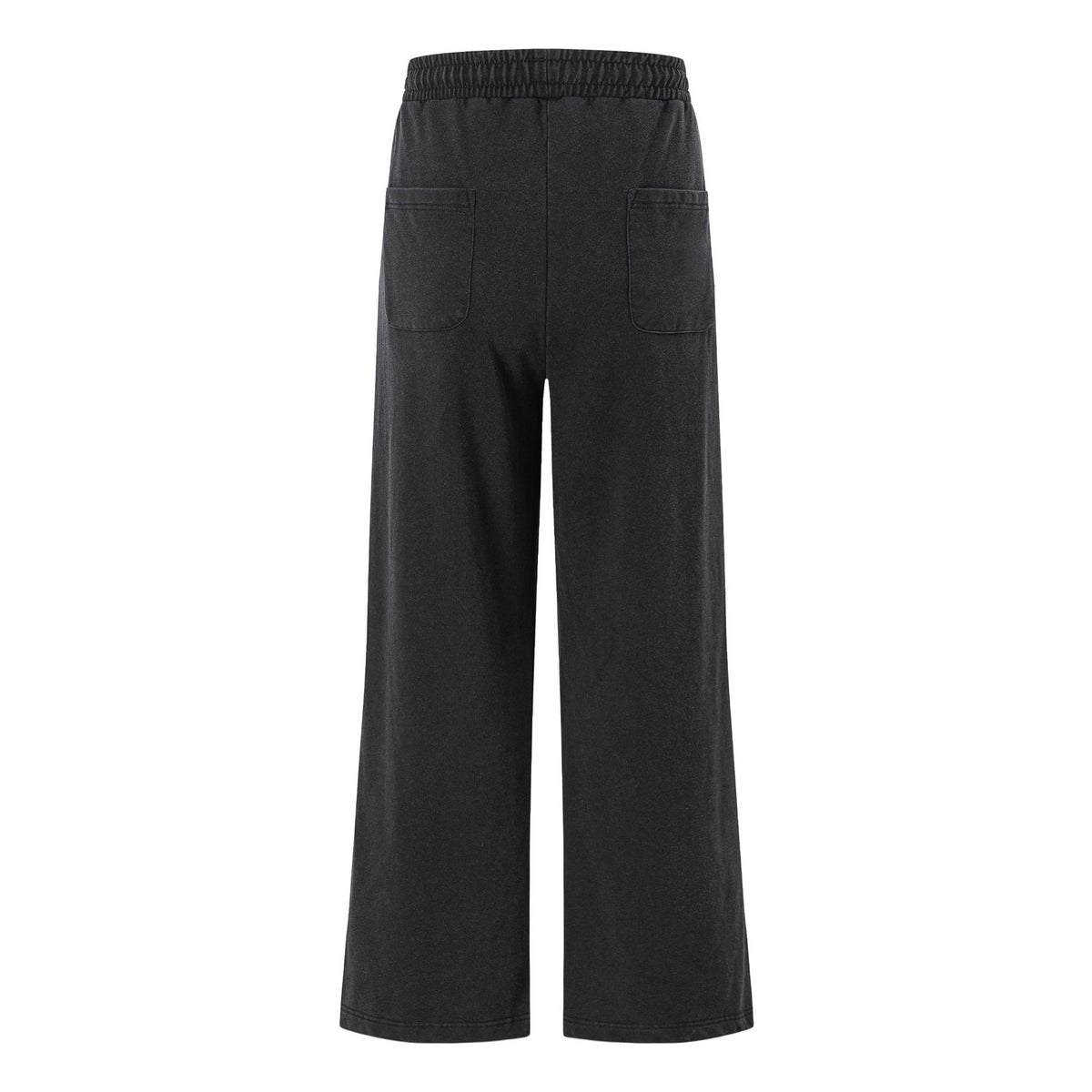 Wide Leg Sweatpants with Elastic Drawstring Waist, Distressed Frayed Edges