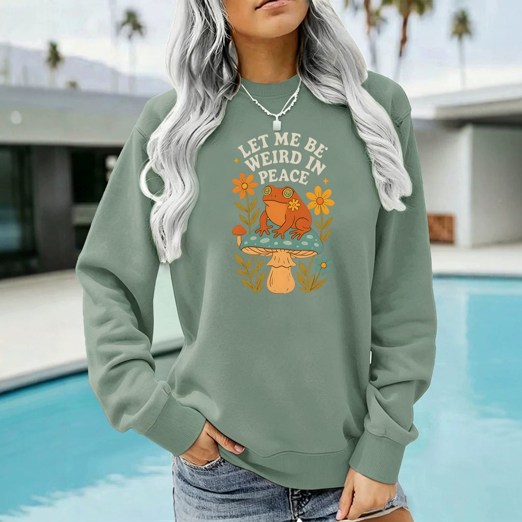 Frog and Mushroom Printed Hoodie