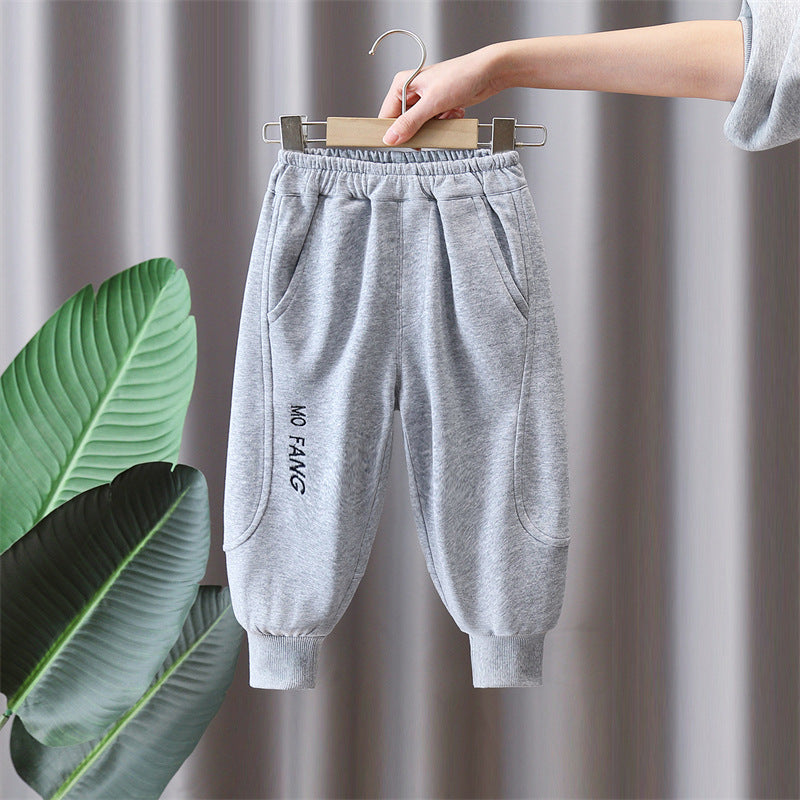 Boys Straight Leg Knit Sweatpants Casual Spring Autumn Long Pants