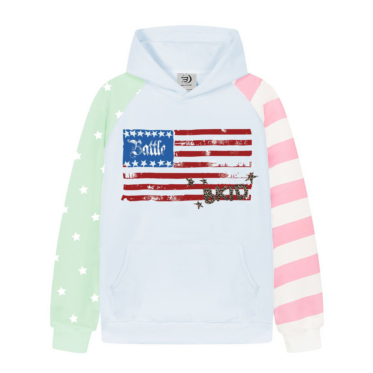Print Heavyweight Oversized Raglan Sleeve Women's Pullover Hoodie