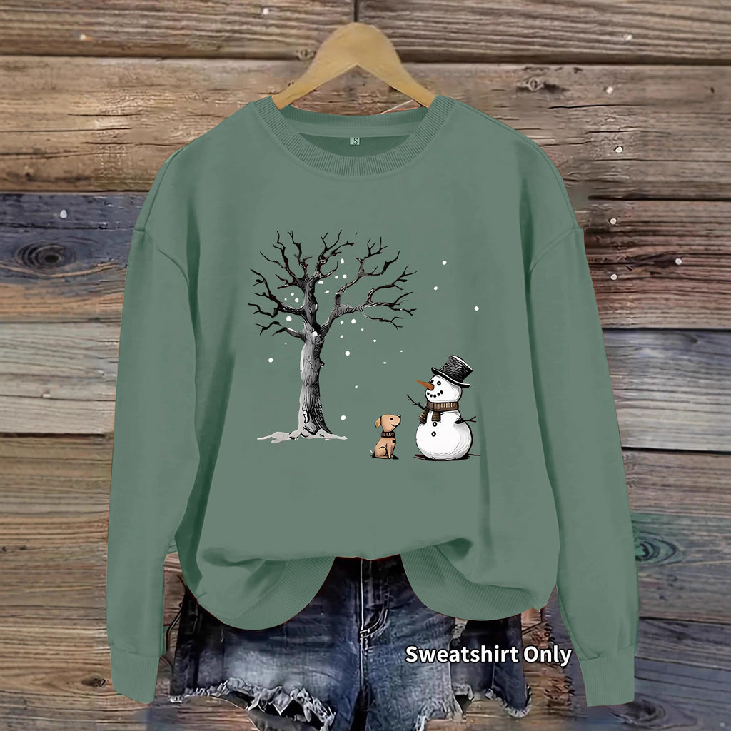Printed round neck long sleeved sweatshirt