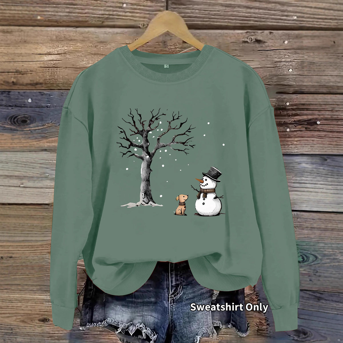 Printed round neck long sleeved sweatshirt