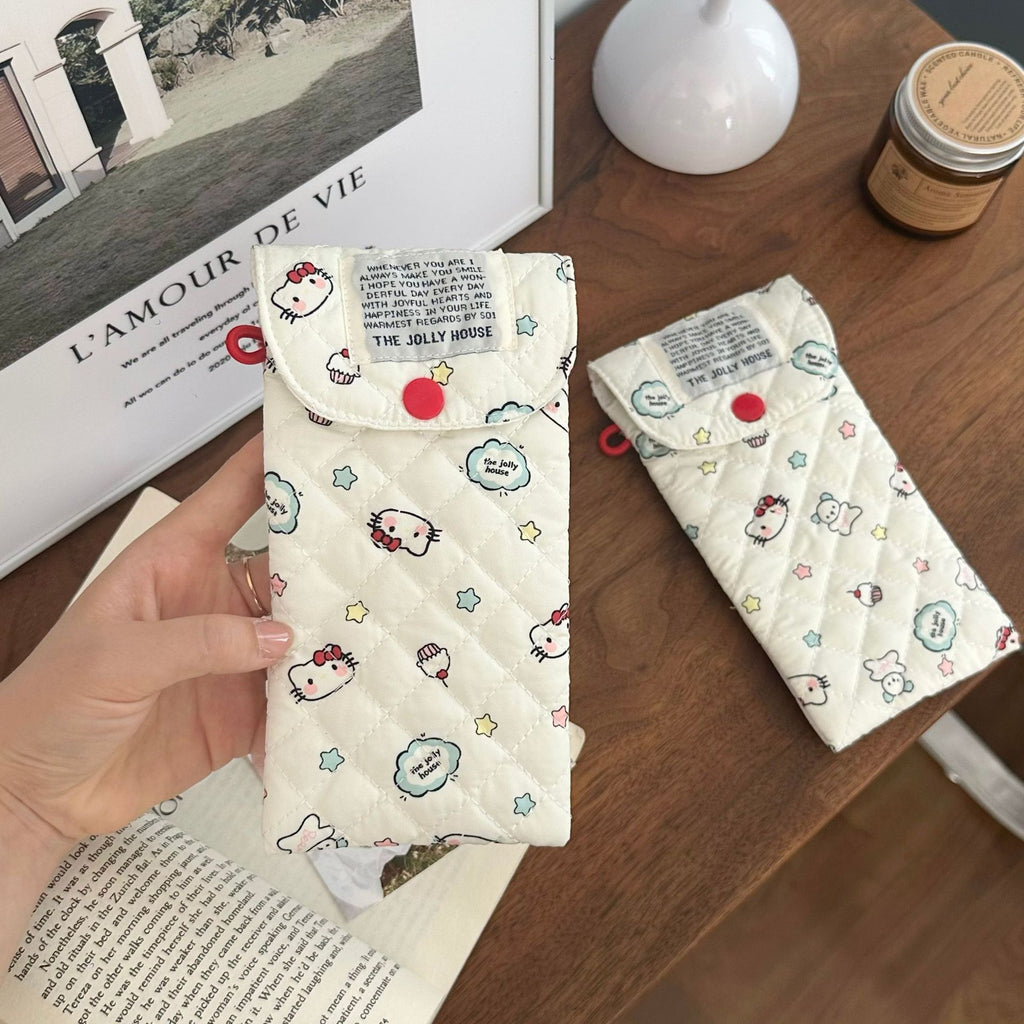 Cartoon Cat Padded Sunglasses Case Portable Crush-Resistant Eyeglass Bag