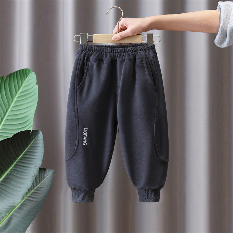 Boys Straight Leg Knit Sweatpants Casual Spring Autumn Long Pants