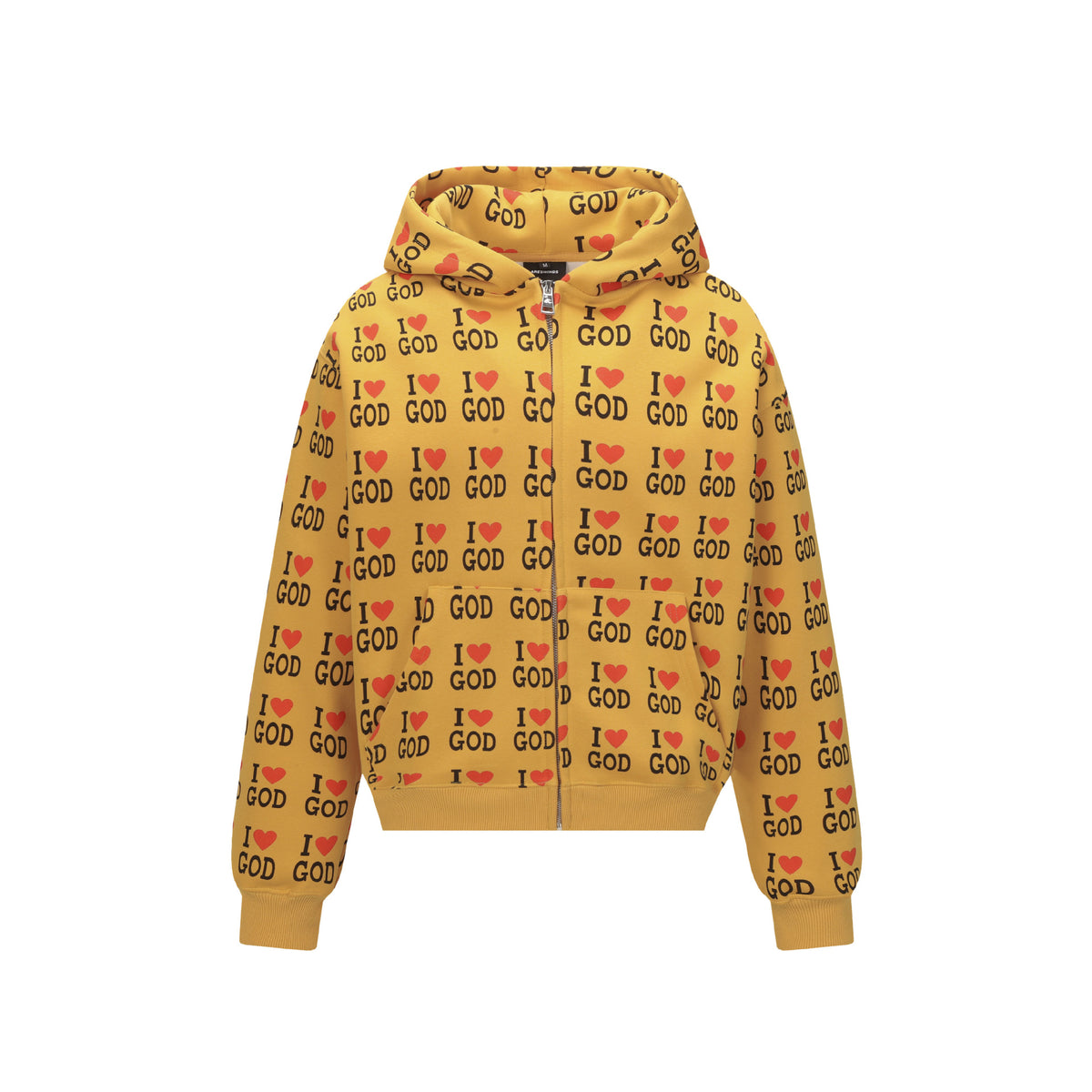 Letter Print Zip Up Hoodie Drop Shoulder Loose Fit Unisex Jacket
