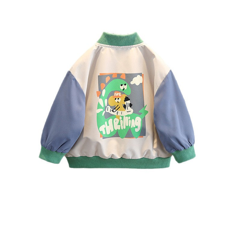 Trendy Boys Autumn Baseball Jacket, Casual Varsity Coat for Kids
