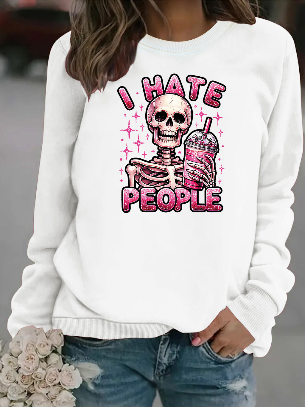 Loose velvet sweatshirt