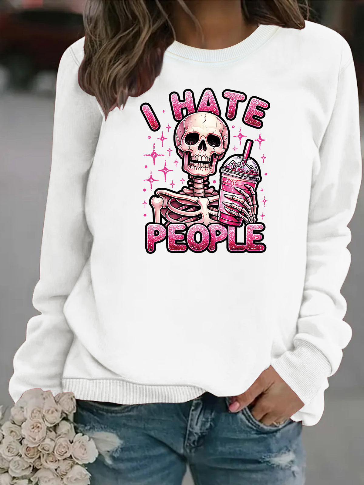 Loose velvet sweatshirt