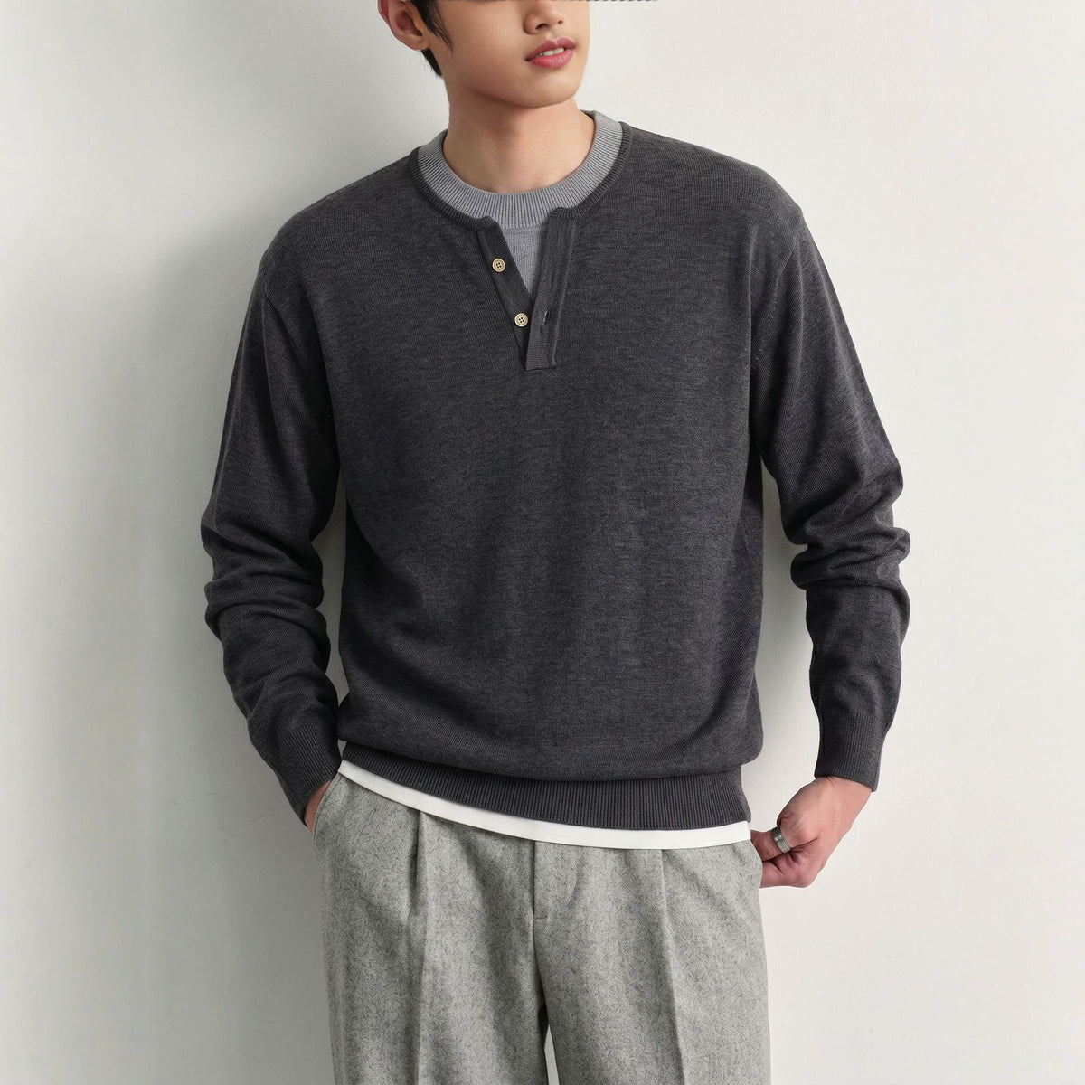 Color blocking long sleeved loose sweater