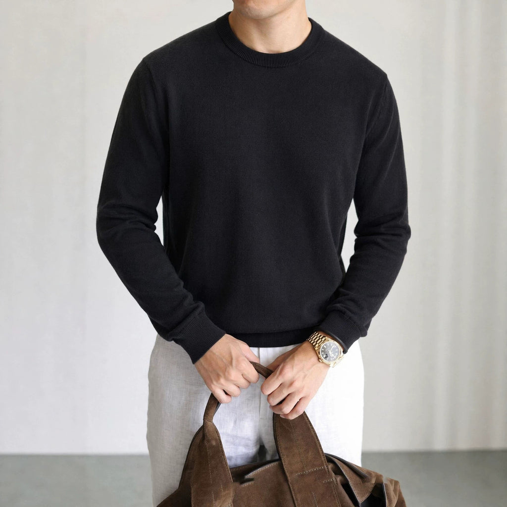 Loose round neck long sleeved sweater