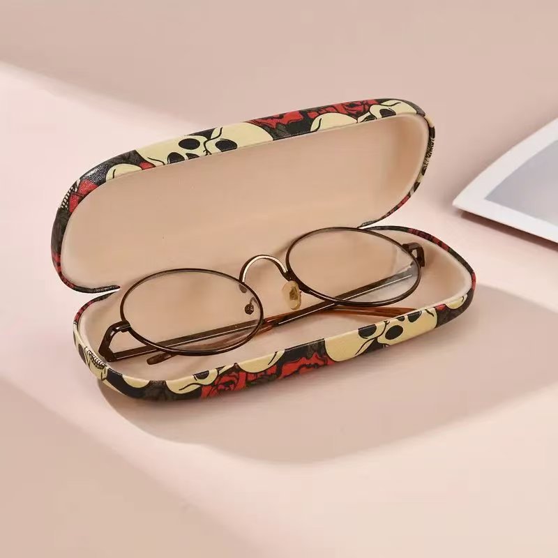 Premium Anti-Crush Eyeglass Case with Mexican Skull  Rose Pattern | Hard Protective Cover for Sunglasses  Prescription Glasses