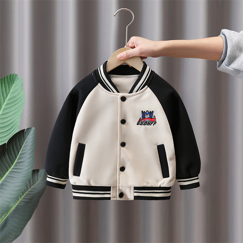 Boys Spring Autumn Baseball Jacket Casual Kids Outerwear