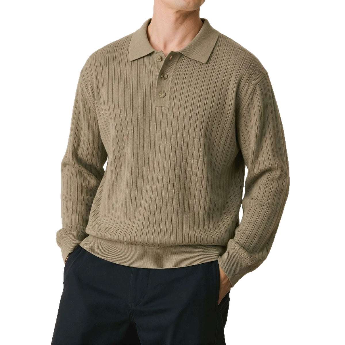 Collar long sleeved sweater