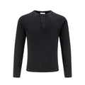 Long Sleeve Henley Neck Men's Knit T-Shirt